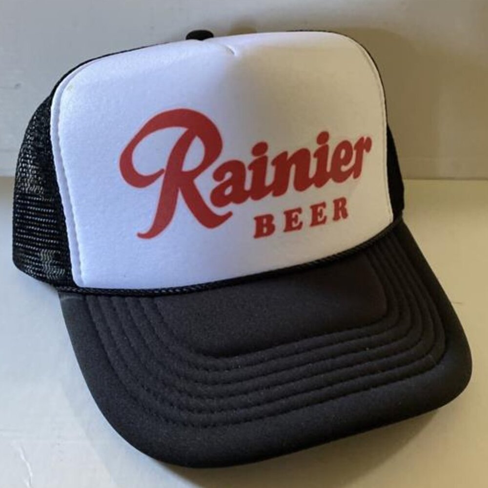 Retro 70s 80s Vintage Style Rainier Beer Hat Trucker Cap Washington Pride Brewer